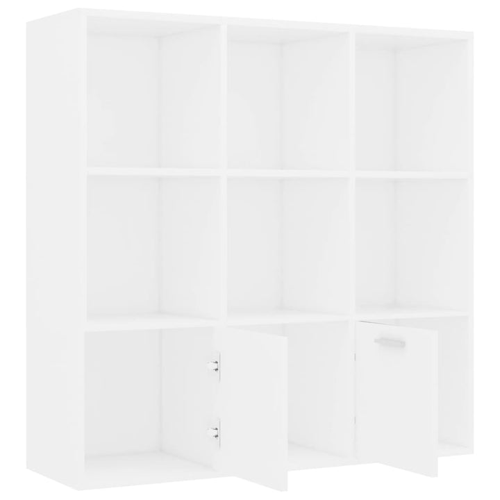 bogreol 98x30x98 cm konstrueret træ hvid