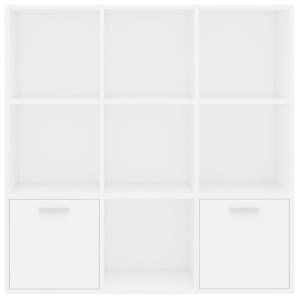 bogreol 98x30x98 cm konstrueret træ hvid
