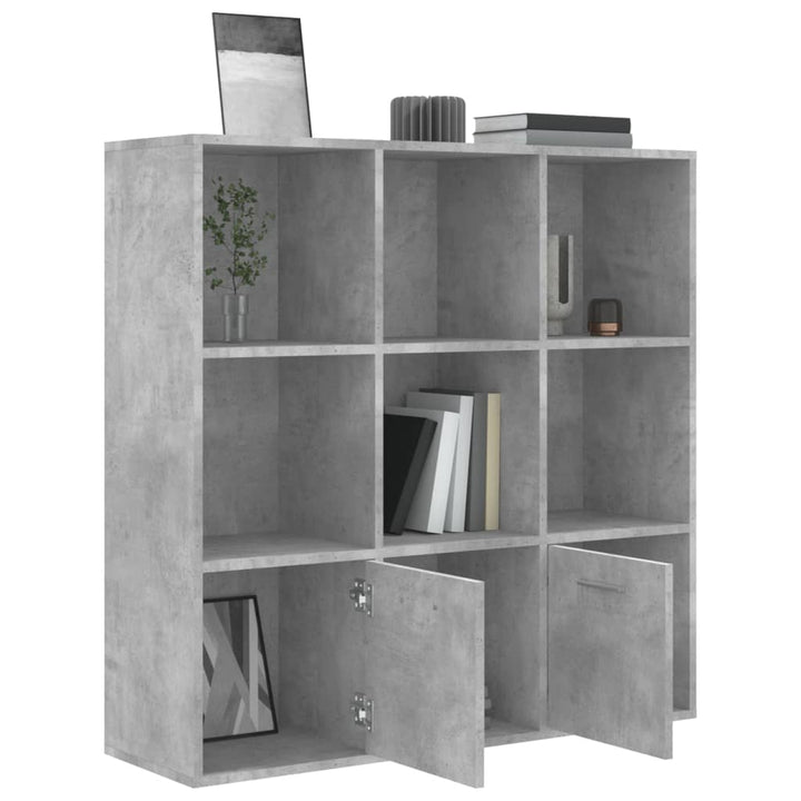 bogreol 98x30x98 cm konstrueret træ betongrå