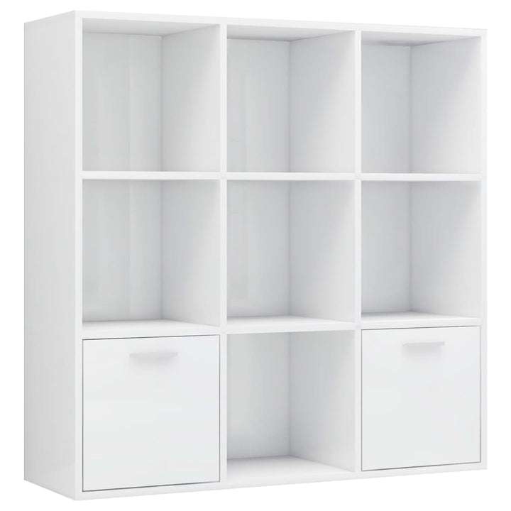 bogreol 98x30x98 cm konstrueret træ hvid højglans
