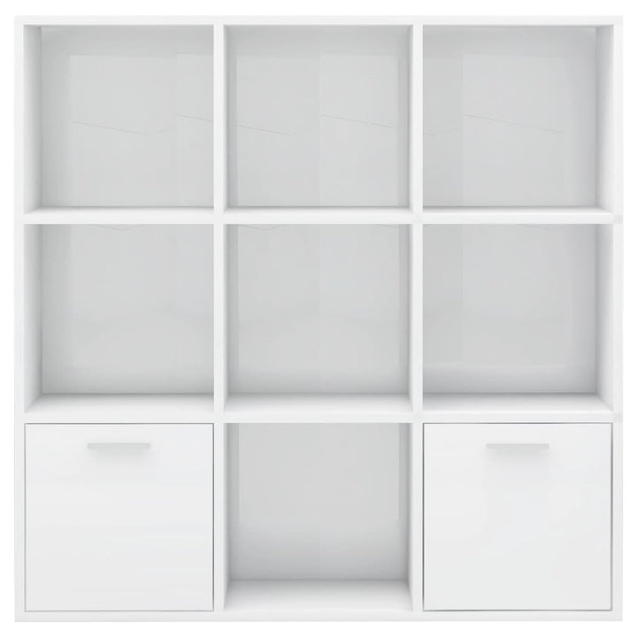 bogreol 98x30x98 cm konstrueret træ hvid højglans