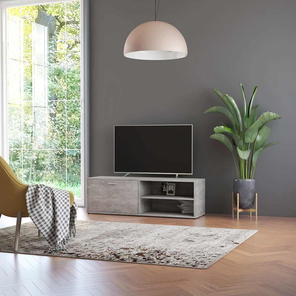 tv-bord 120x34x37 cm konstrueret træ betongrå