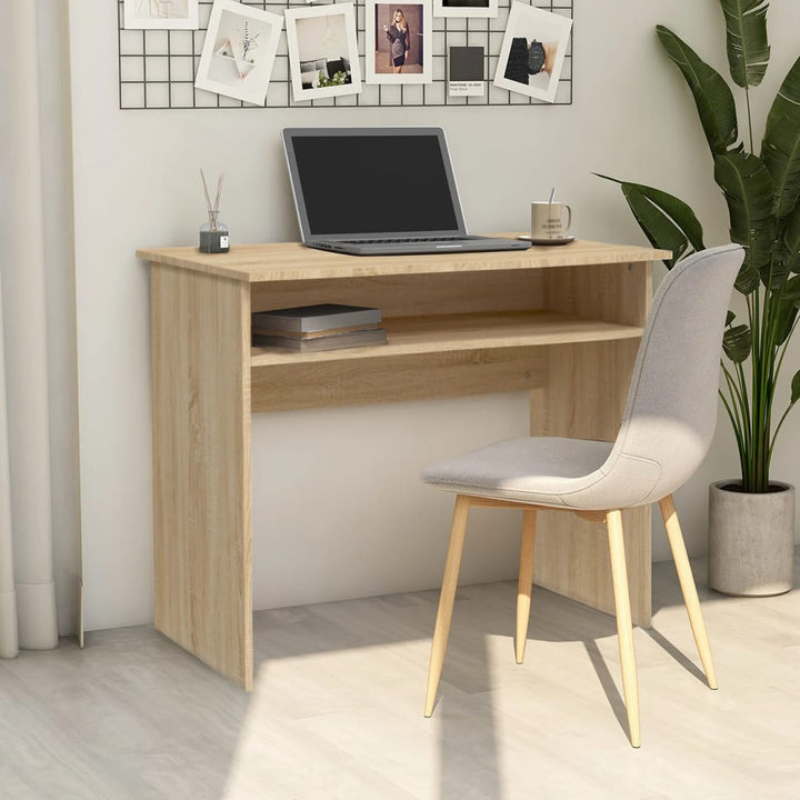 skrivebord 90x50x74 cm konstrueret træ sonoma-eg
