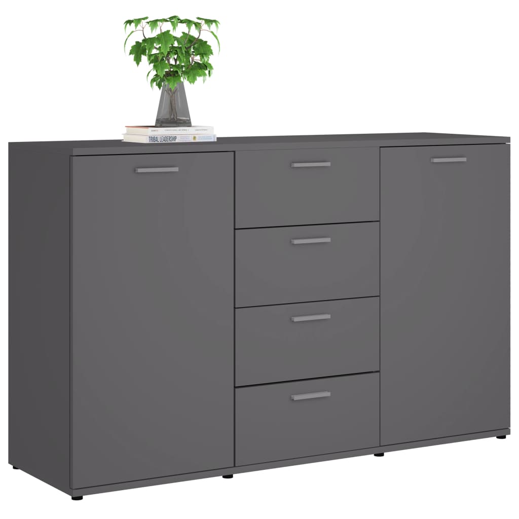 skænk 120x35,5x75 cm konstrueret træ grå