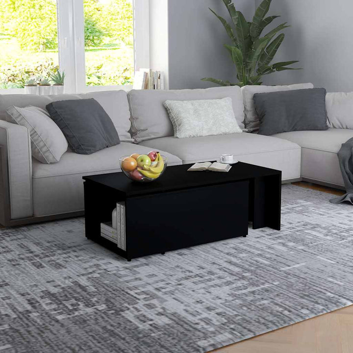 sofabord 150x50x35 cm konstrueret træ sort