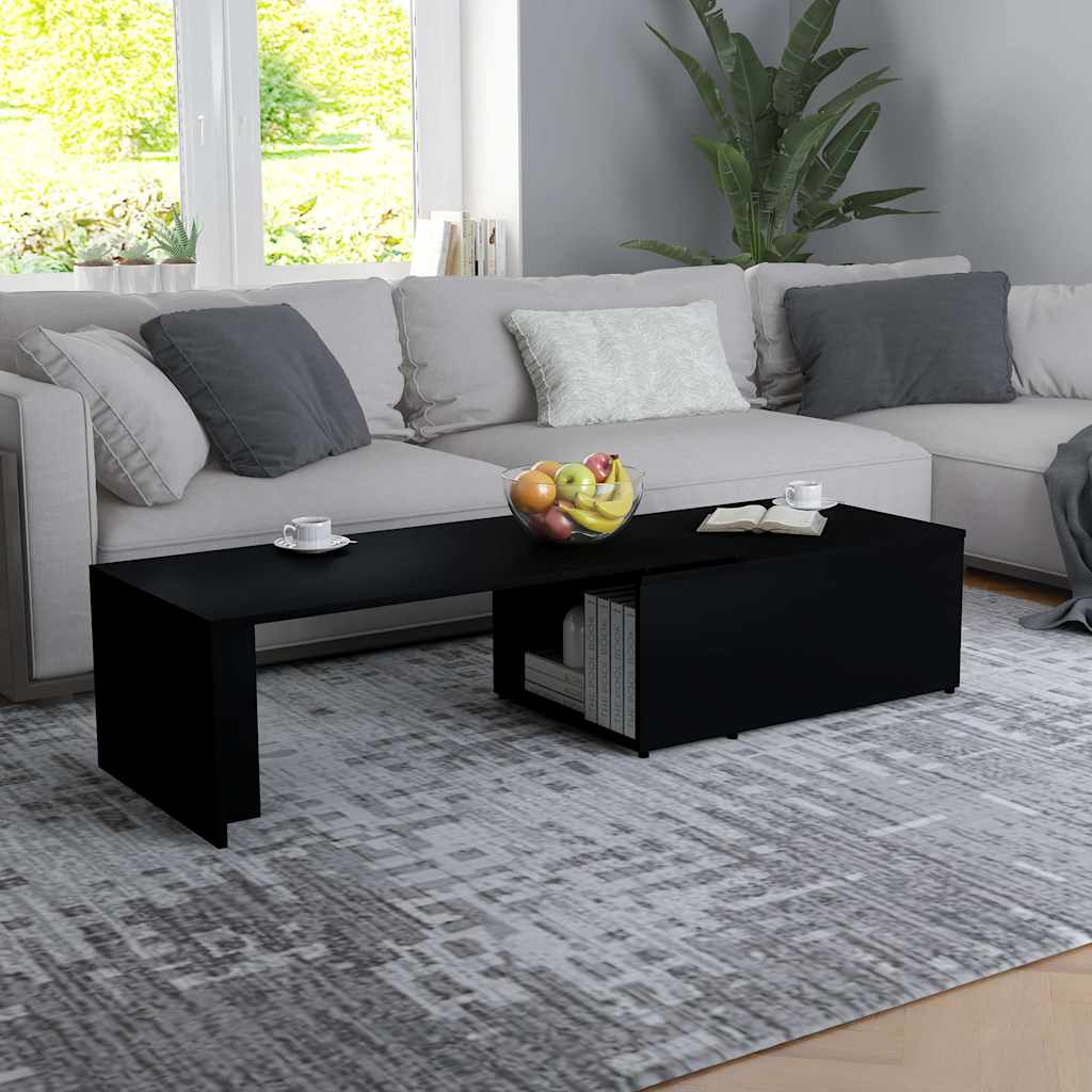 sofabord 150x50x35 cm konstrueret træ sort