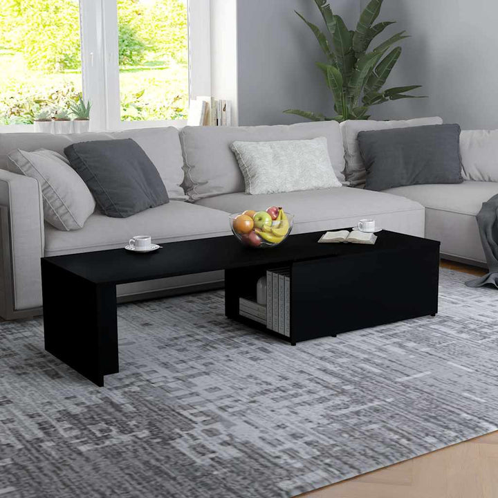 sofabord 150x50x35 cm konstrueret træ sort