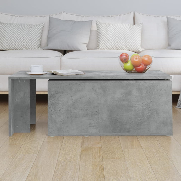 sofabord 150x50x35 cm konstrueret træ betongrå