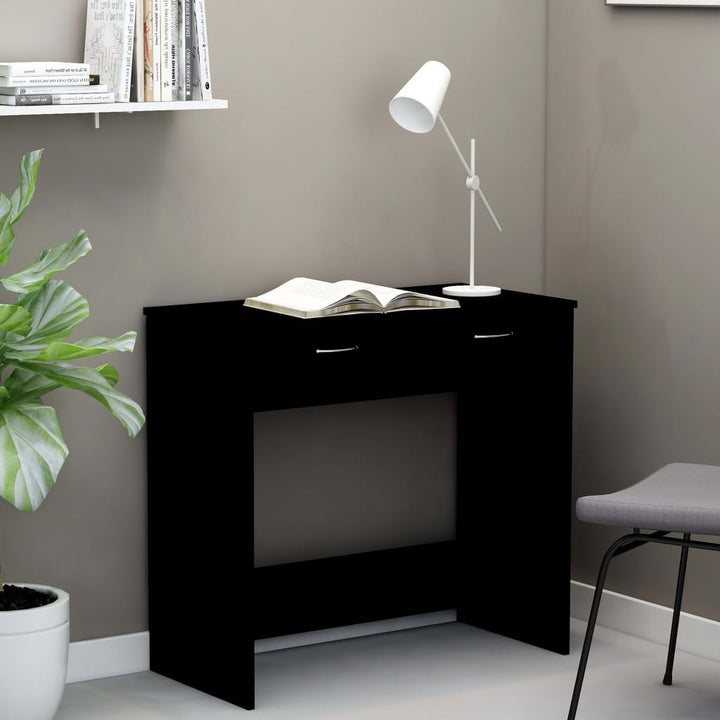 skrivebord 80x40x75 cm konstrueret træ sort