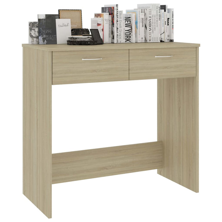 skrivebord 80x40x75 cm konstrueret træ sonoma-eg
