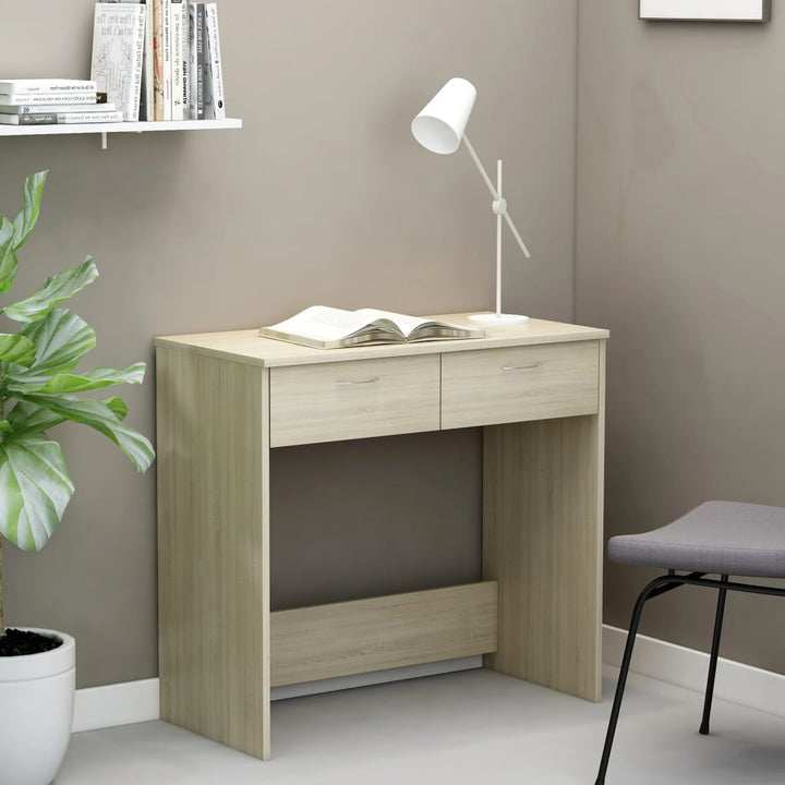 skrivebord 80x40x75 cm konstrueret træ sonoma-eg