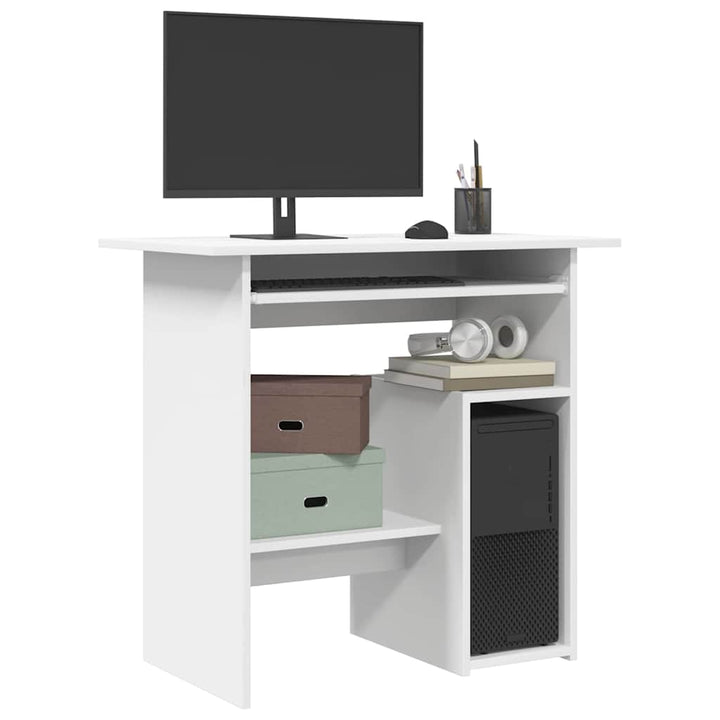 skrivebord 80x45x74 cm konstrueret træ hvid