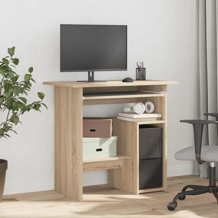 skrivebord 80x45x74 cm konstrueret træ sonoma-eg