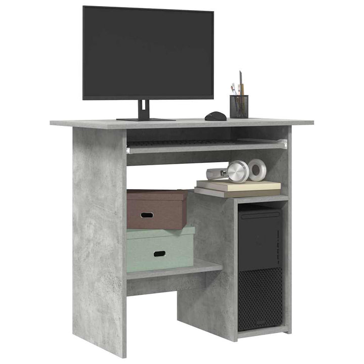 skrivebord 80x45x74 cm konstrueret træ betongrå