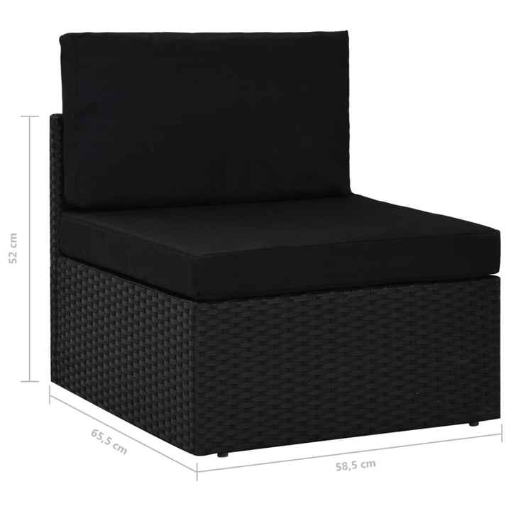 midtersæde til sofa polyrattan sort