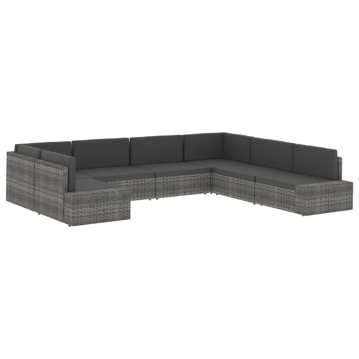 hjørnedel til sofa med højre armlæn polyrattan sort