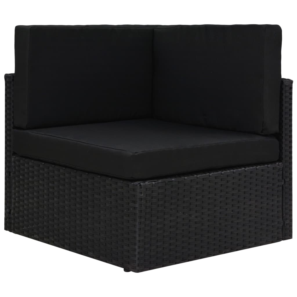 hjørnedel til sofa polyrattan sort