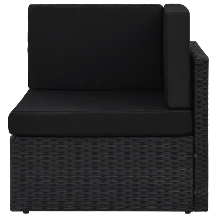 hjørnedel til sofa polyrattan sort