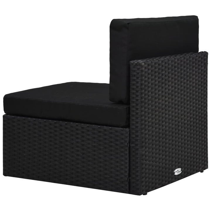 loungesæt til haven 2 dele polyrattan sort