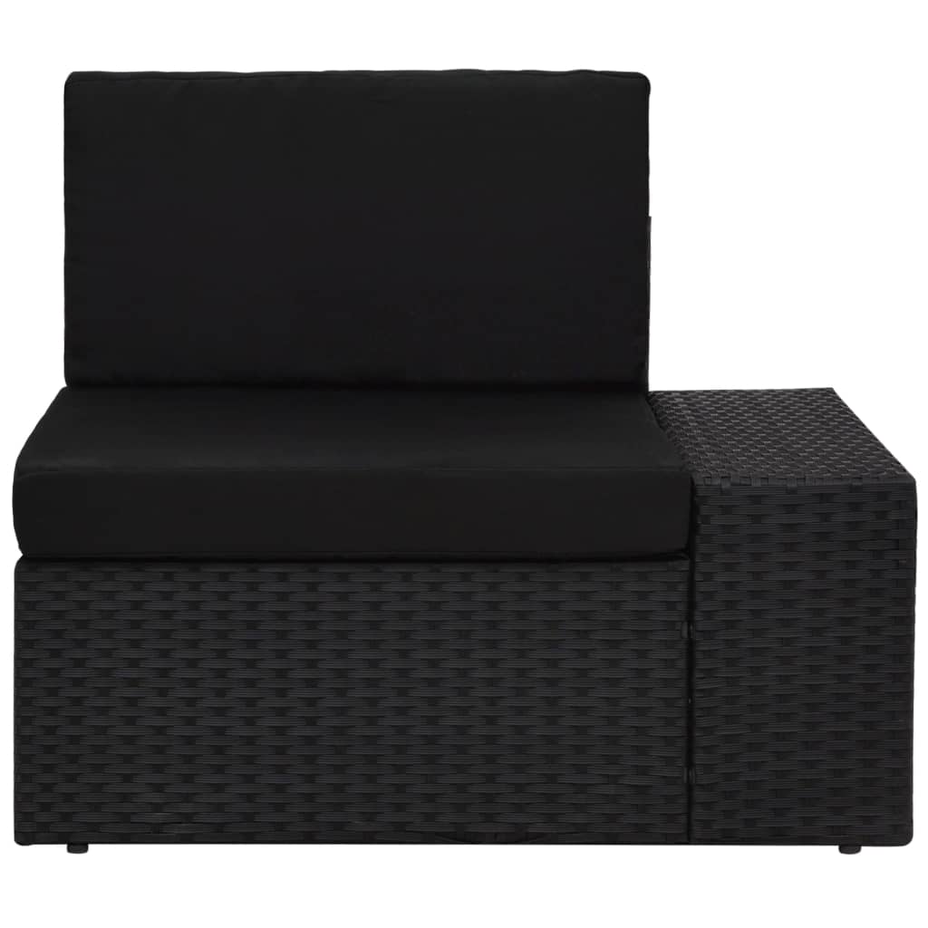 loungesæt til haven 3 dele polyrattan sort