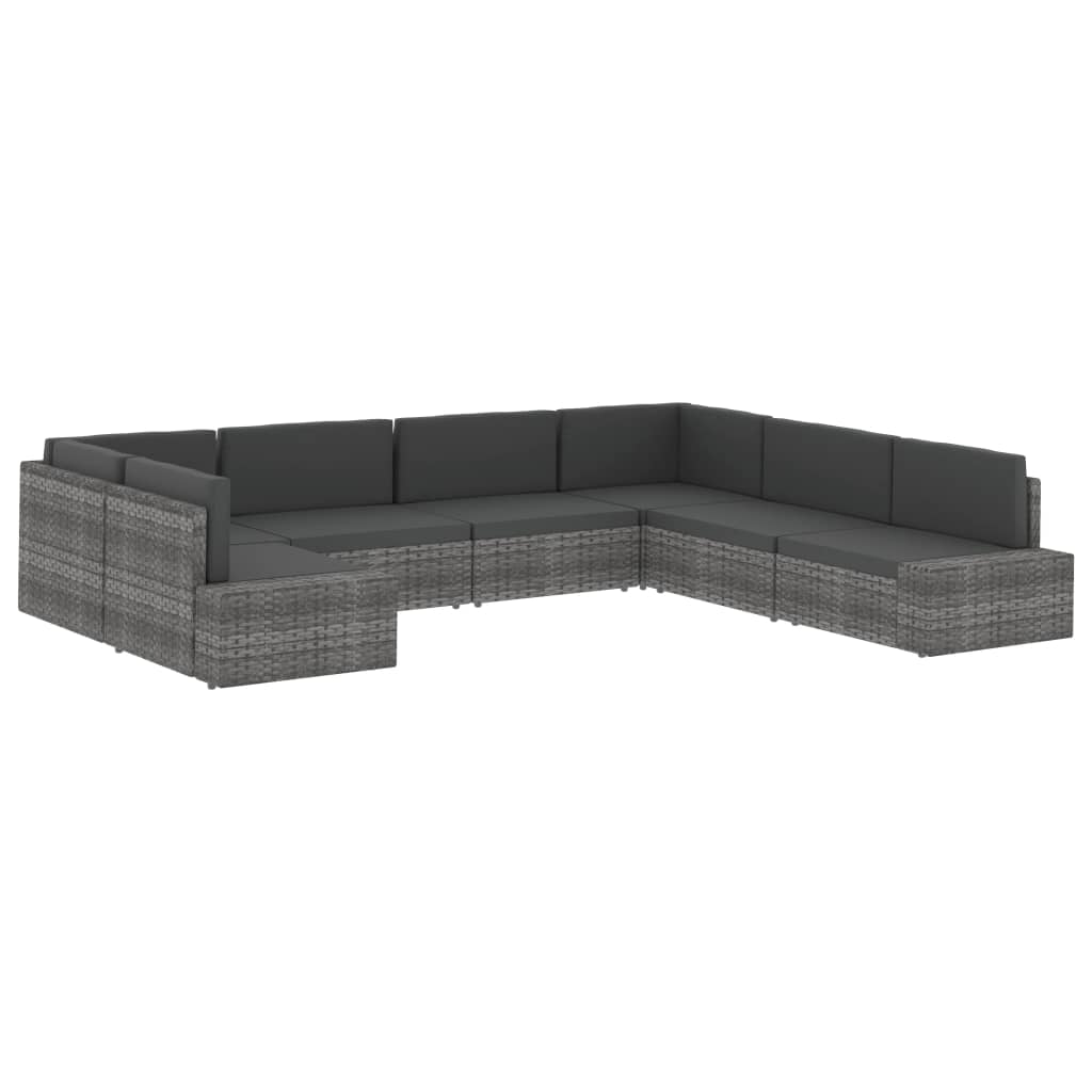 2-personers sofa modulær polyrattan brun