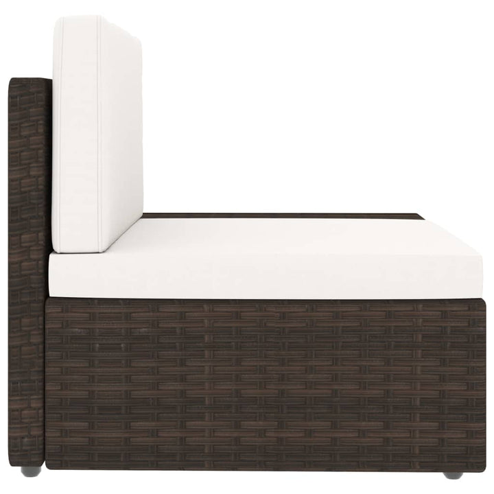 2-personers sofa modulær polyrattan brun