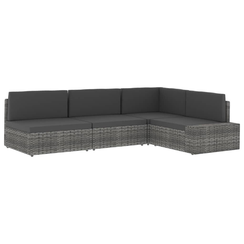 midtersæde til sofa polyrattan grå