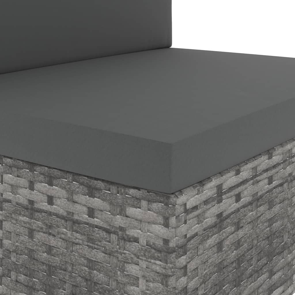 midtersæde til sofa polyrattan grå