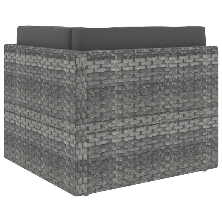 hjørnedel til sofa polyrattan grå