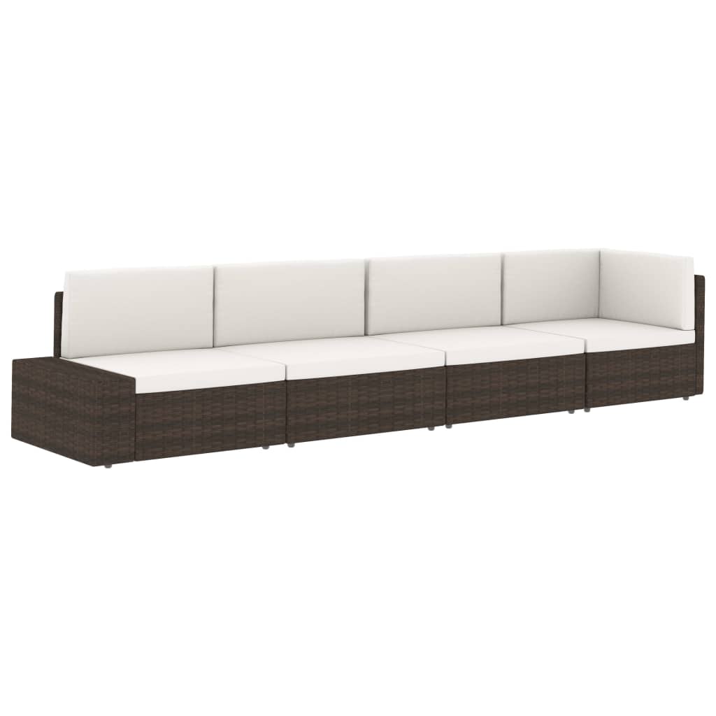 hjørnedel til sofa polyrattan grå