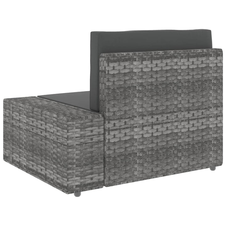 3-personers sofa modulær polyrattan grå