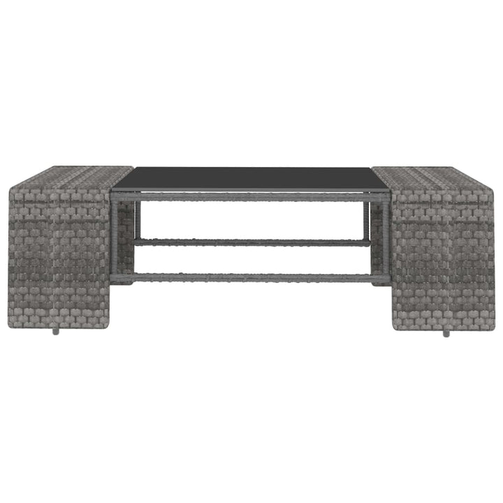 loungesæt til haven 3 dele polyrattan grå