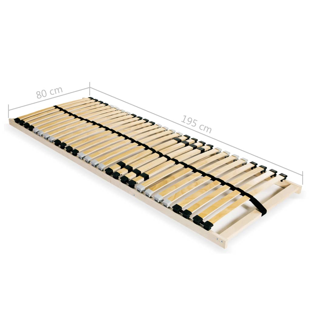 lamelbunde til seng 2 stk. 28 lameller 7 zoner 80 x 200 cm
