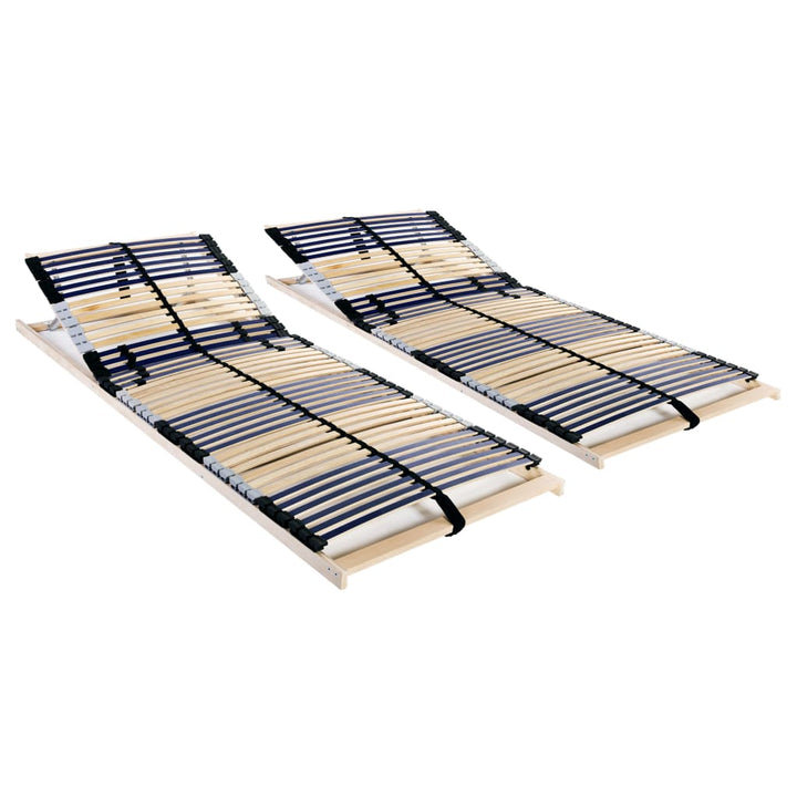 lamelbunde til seng 2 stk. 42 lameller 7 zoner 90 x 200 cm