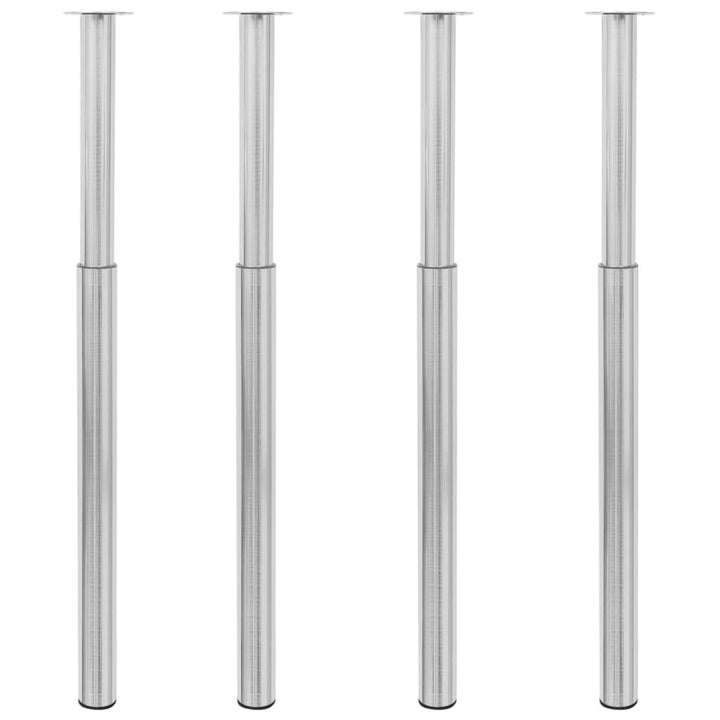 teleskopiske bordben 4 stk. rustfrit stål 710 mm-1100 mm