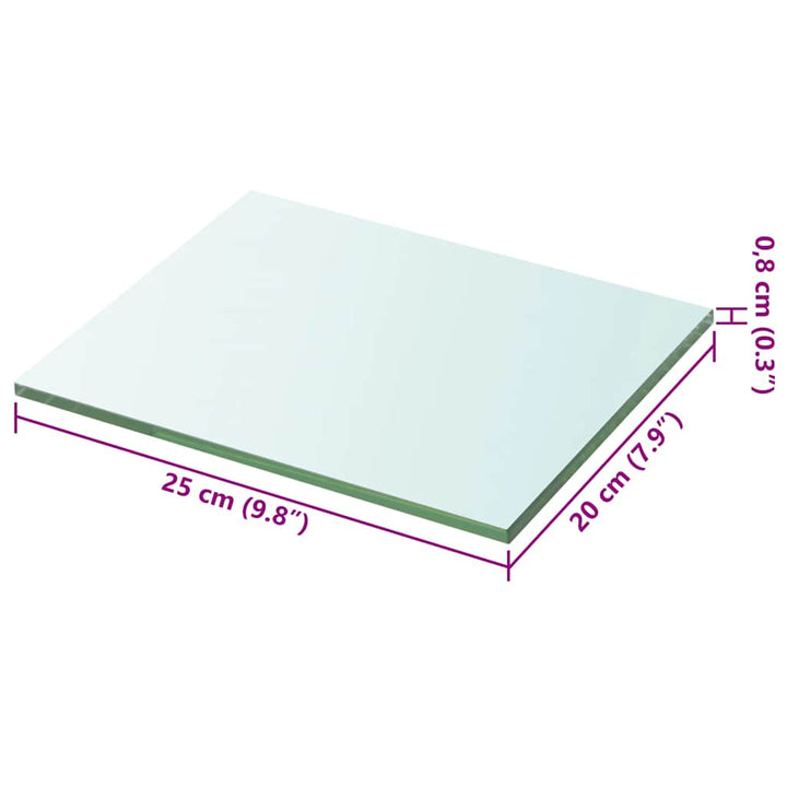 hylder 2 stk. glaspanel 20 x 25 cm klar