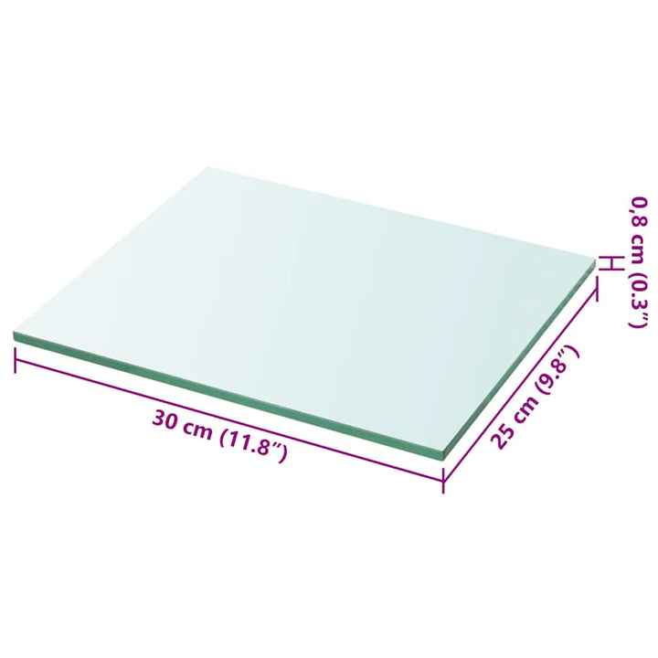 hylder 2 stk. glaspanel 30 x 25 cm klar