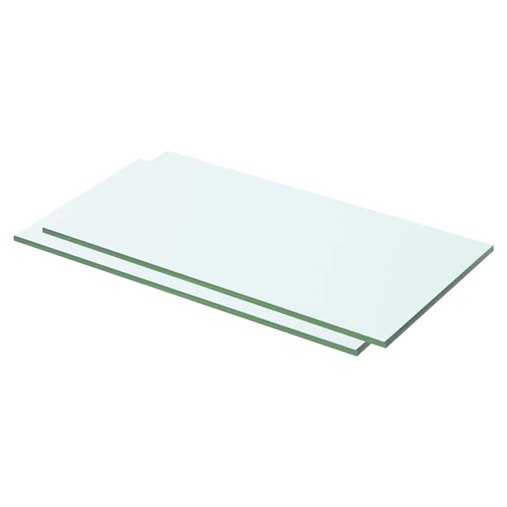 hylder 2 stk. glaspanel 50 x 20 cm klar