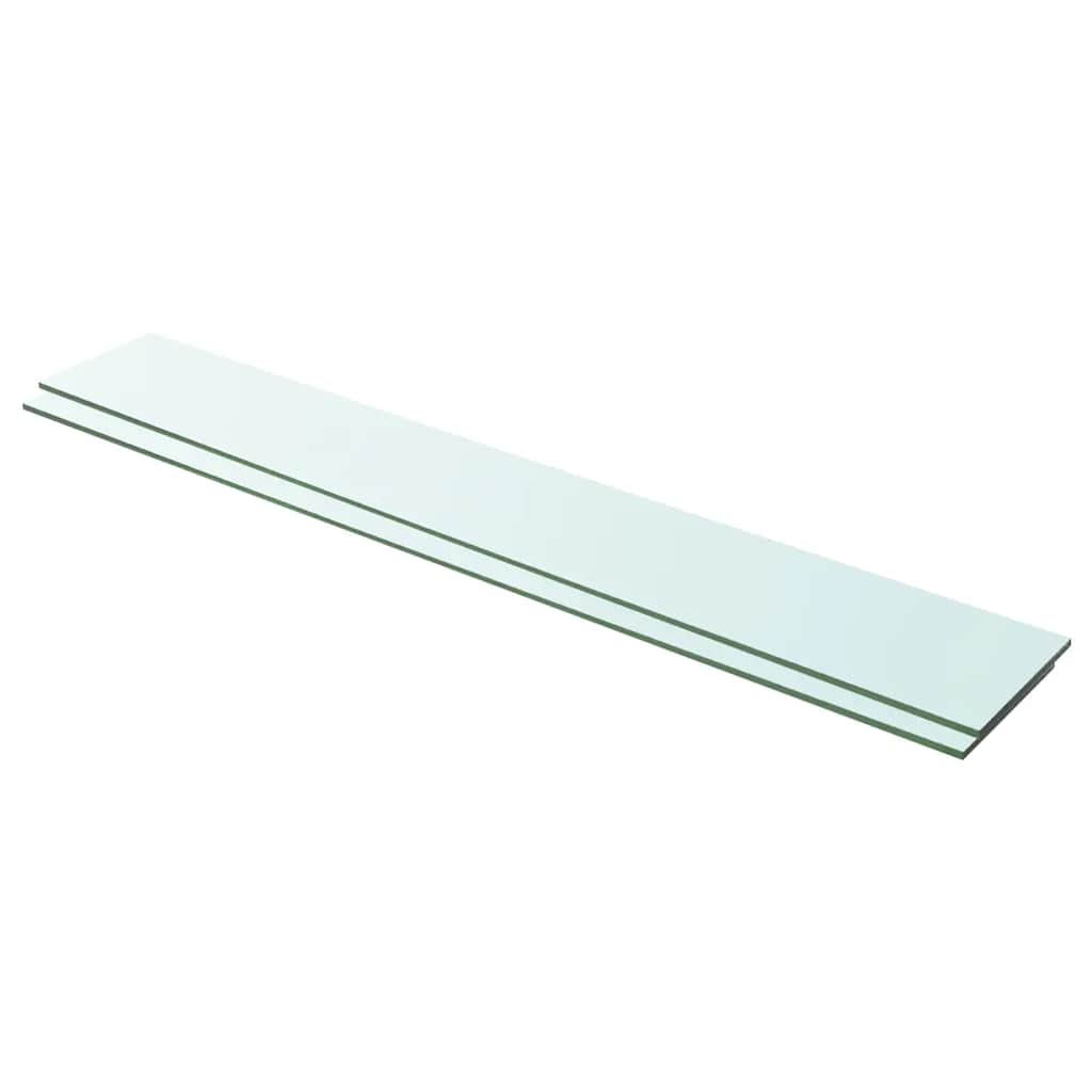 hylder 2 stk. glaspanel 100 x 15 cm klar