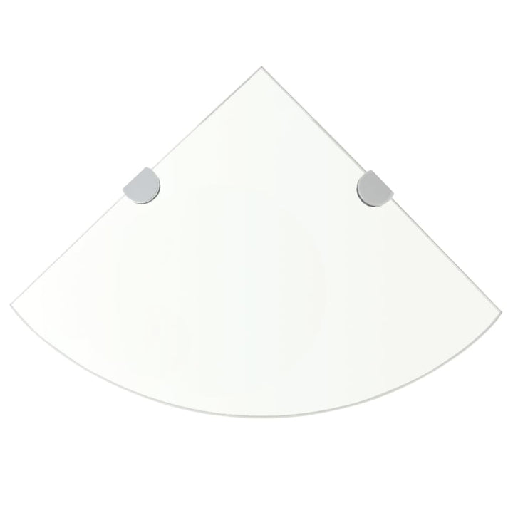 hjørnehylder m. krombeslag 2 stk. 25x25 cm glas klar