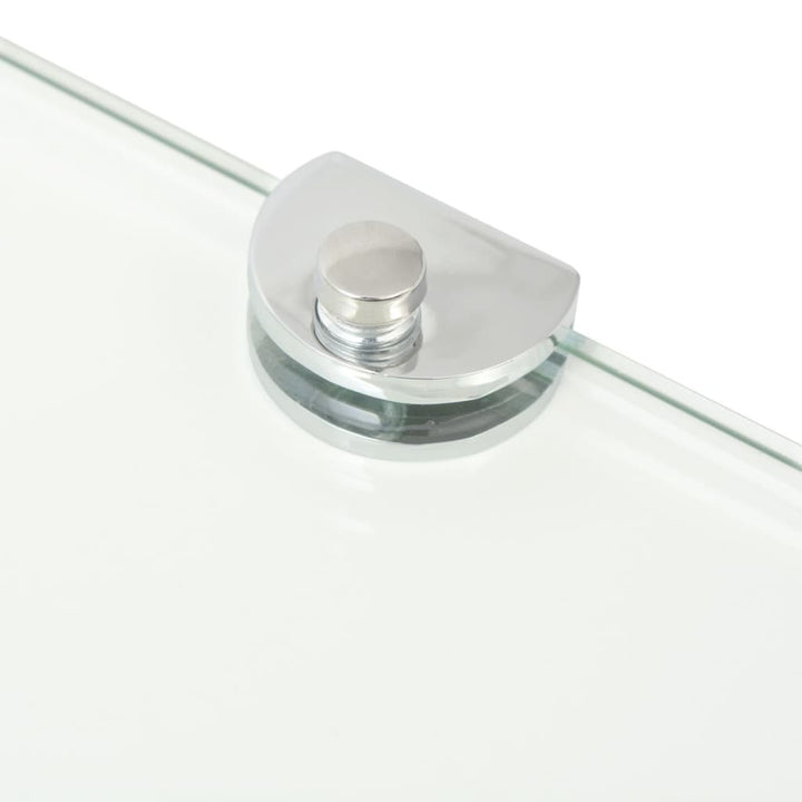 hjørnehylder m. krombeslag 2 stk. 35x35 cm glas klar