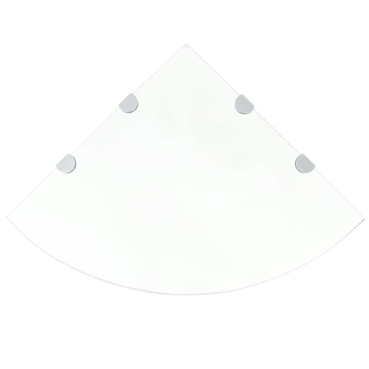 hjørnehylder m. krombeslag 2 stk. 45x45 cm glas klar