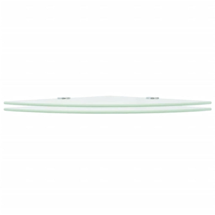 hjørnehylder m. krombeslag 2 stk. 35 x 35 cm glas hvid