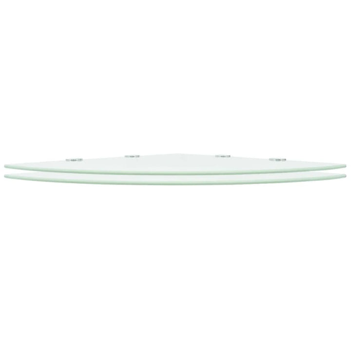 hjørnehylder m. krombeslag 2 stk. 45 x 45 cm glas hvid