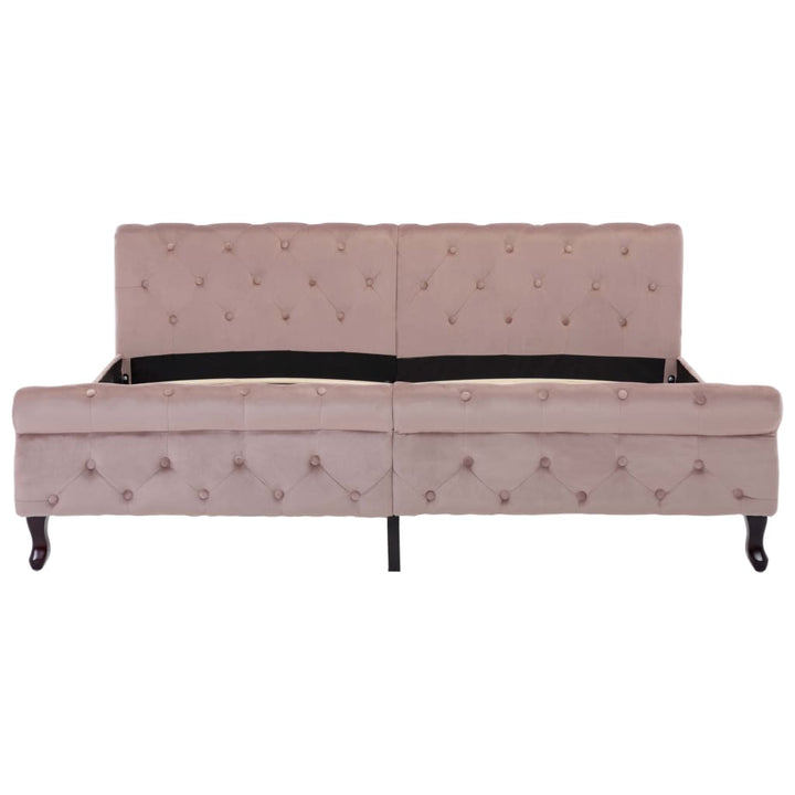sengestel 180x200 cm fløjl pink