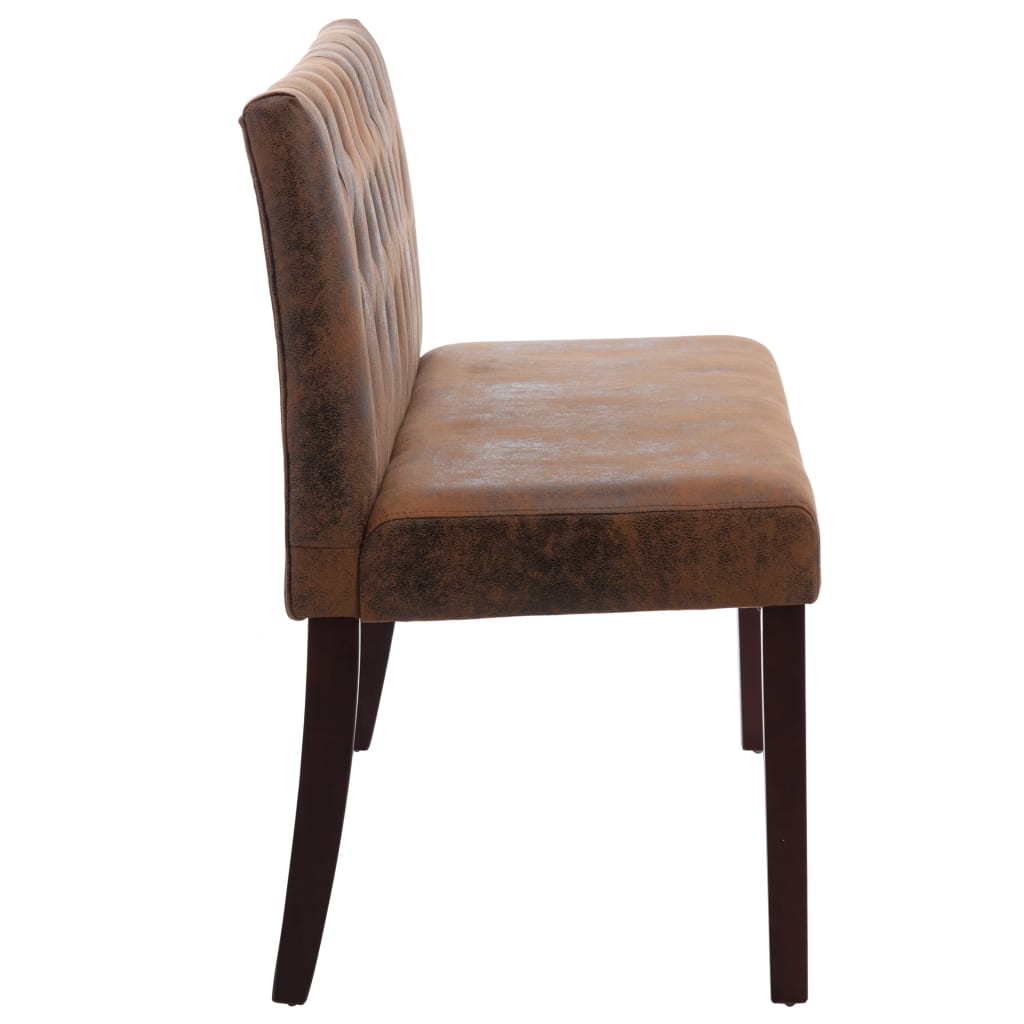 bænk 148,5 cm imiteret ruskind brun