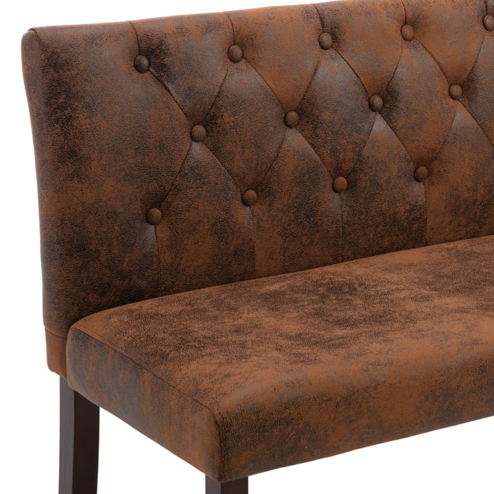 bænk 120 cm imiteret ruskind brun
