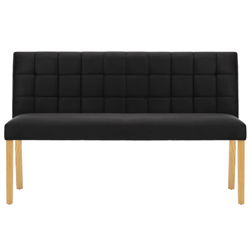 bænk 140 cm fløjl sort