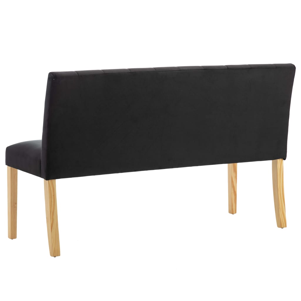 bænk 140 cm fløjl sort