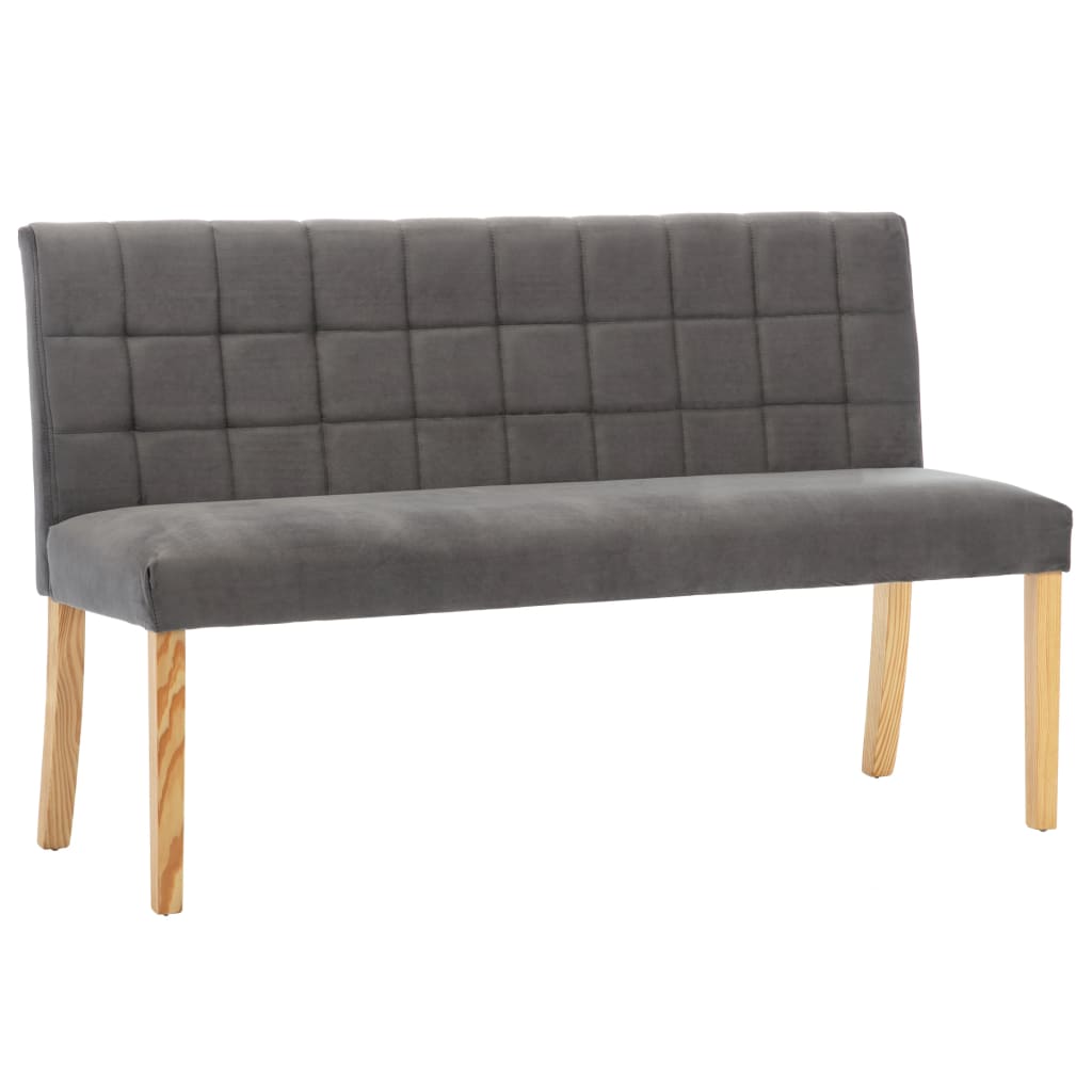 bænk 140 cm fløjl grå